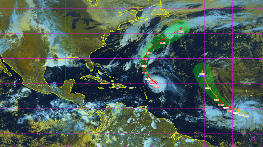     L'ouragan Sam continue sa route vers le nord-ouest, la tempête tropicale Victor se forme (bulletin du 29/09/21)

