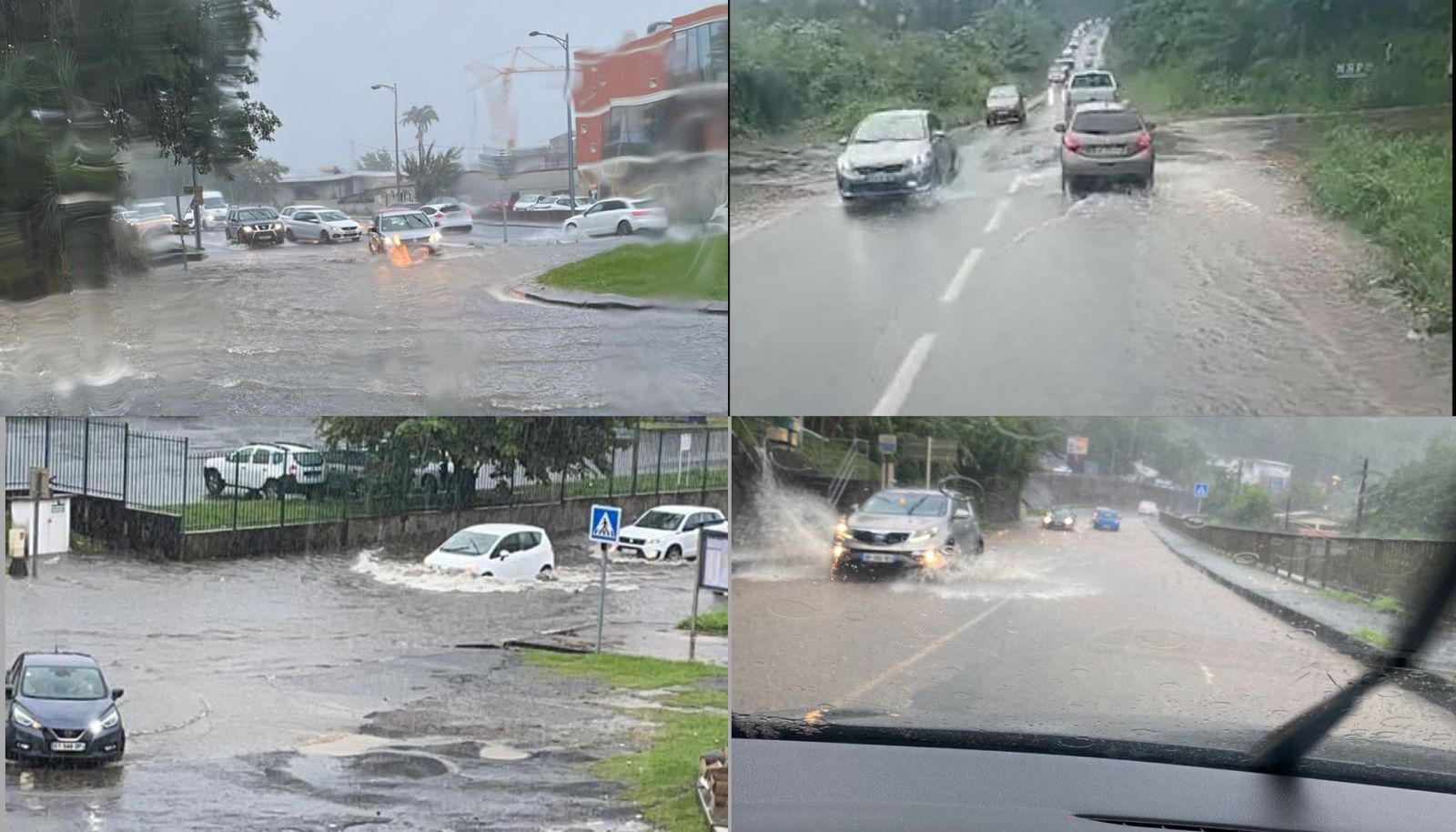    Beaucoup d'eau sur les routes de Martinique au passage d'une forte onde tropicale

