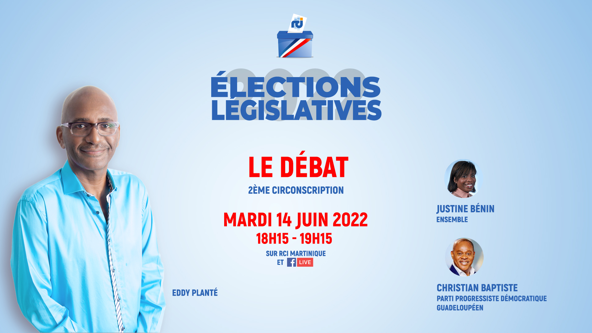     [LIVE] Législatives 2022 : suivez le débat RCI entre Justine Bénin et Christian Baptiste

