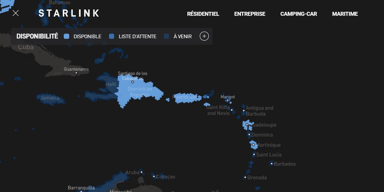     Starlink, système internet par satellite, est disponible en Martinique et en Guadeloupe

