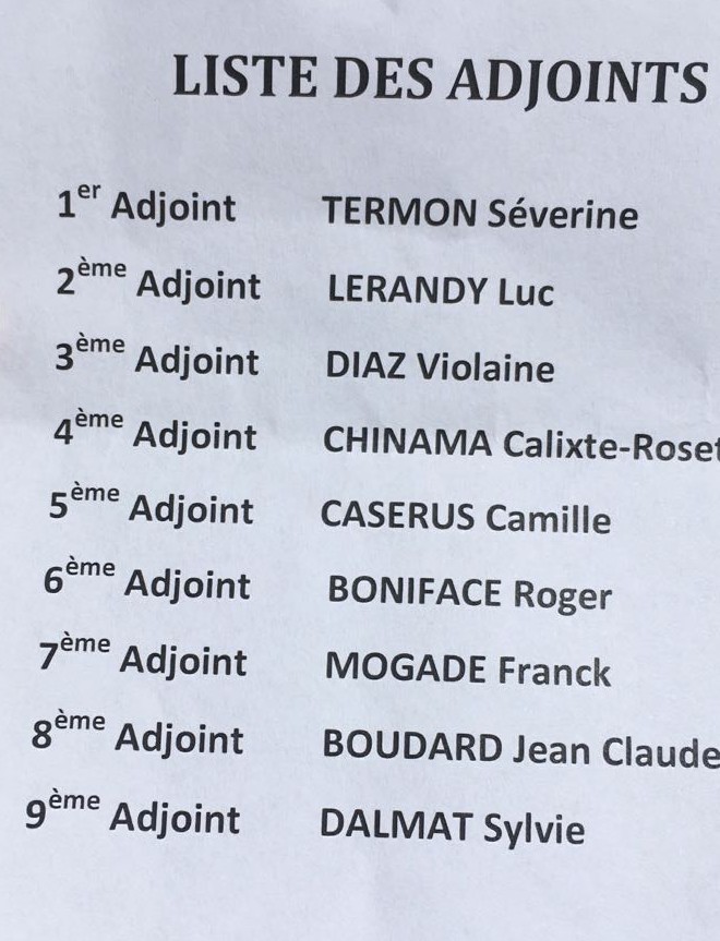 Liste adjoints Sainte-Marie