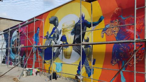 Fresque murale au Bénin