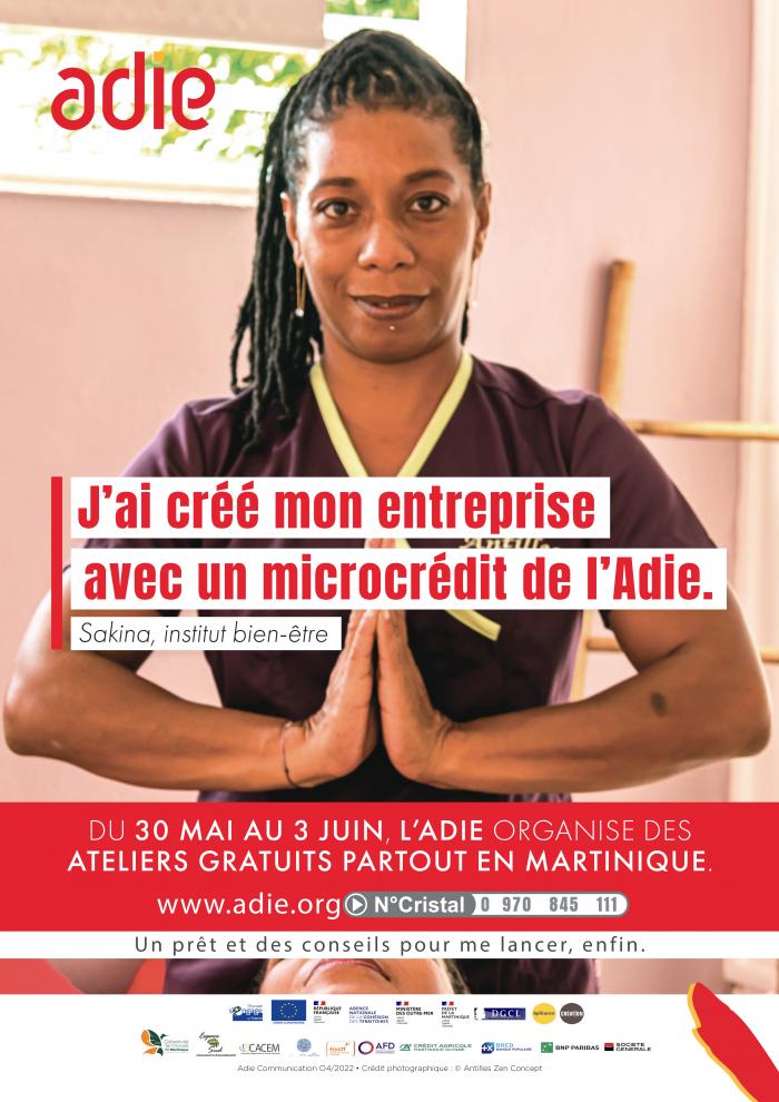 "Lancez-vous avec l'Adie Martinique", du 30 mai au 3 juin, l'Adie se mobilise pour l'entrepreneuriat féminin