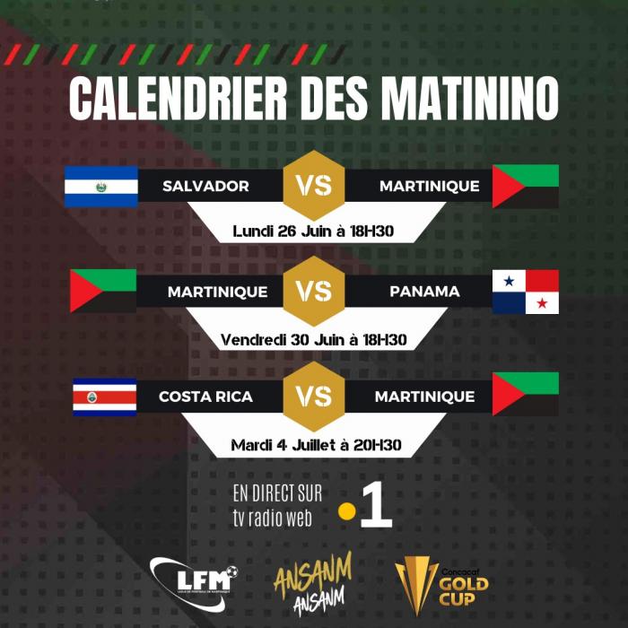 Calendrier Gold Cup Martinique