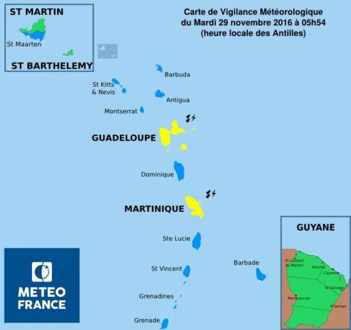     La Guadeloupe repasse en vigilance jaune 

