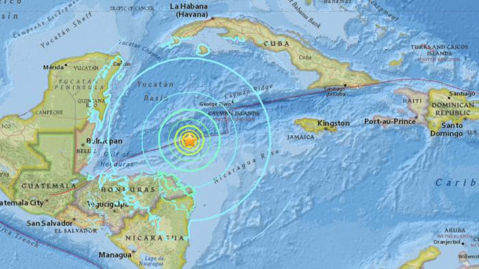     La terre a tremblé au large du Honduras. 7,6 sur l'échelle de Richter

